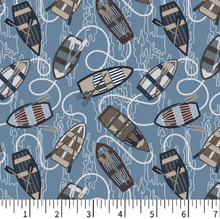 Load image into Gallery viewer, Phoebe Fabrics - Riverview - Rowboat Chaos - 1/2 YARD CUT
