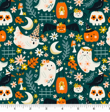 Load image into Gallery viewer, Phoebe Fabrics - Ghostly Garden - 1/2 YARD CUT
