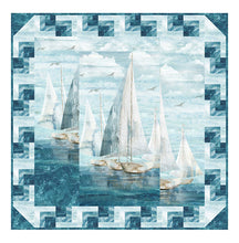 Load image into Gallery viewer, Split Reflection Quilt Kit featuring Smooth Sailing by Northcott
