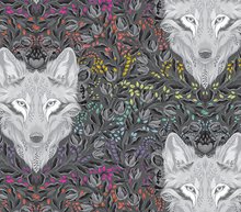 Load image into Gallery viewer, Tula Pink - Graywork - Wolf of Pink Street - Carbon - 1/2 YARD CUT
