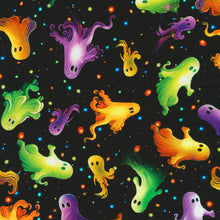 Load image into Gallery viewer, Robert Kaufman - Bright Frights - Ghosts Night - 1/2 YARD CUT
