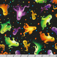 Load image into Gallery viewer, Robert Kaufman - Bright Frights - Ghosts Night - 1/2 YARD CUT
