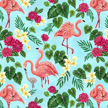 Load image into Gallery viewer, Timeless Treasures - Paradise - Flamingos &amp; Tropical Florals - 1/2 YARD CUT
