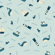 EQP Textiles - Sands of Time - Beside the Seaside - Frosty - 1/2 YARD CUT