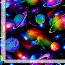 Load image into Gallery viewer, Timeless Treasures - Spaced Out - Bright Solar System - 1/2 YARD CUT
