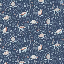 Load image into Gallery viewer, Dear Stella - Shell We Dance? - Turtley Cool - 1/2 YARD CUT
