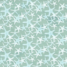 Load image into Gallery viewer, P&amp;B Textiles - Sea Whispers - Star Fish Allover - Green - 1/2 YARD CUT
