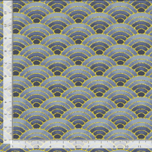Load image into Gallery viewer, Timeless Treasures - Lotus Garden - Japanese Seigaiha Metallic - 1/2 YARD CUT
