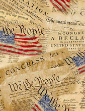 Load image into Gallery viewer, Timeless Treasures - Let Freedom Ring - Declaration of Independence - 1/2 YARD CUT
