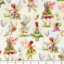 Load image into Gallery viewer, Lumin/White Owl - Fairy Boutique - Woodland Sprites - Cream - 1/2 YARD CUT
