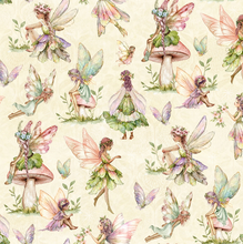 Load image into Gallery viewer, Lumin/White Owl - Fairy Boutique - Woodland Sprites - Cream - 1/2 YARD CUT
