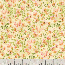Load image into Gallery viewer, Lumin/White Owl - Fairy Boutique - Flowers/Butterflies - Cream/Pink - 1/2 YARD CUT
