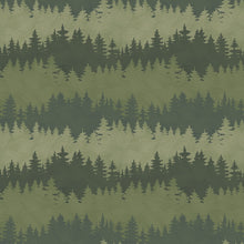 Load image into Gallery viewer, Lumin/White Owl - Paddle Pine - Trees - Green - 1/2 YARD CUT
