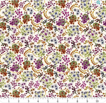 Load image into Gallery viewer, Lumin/White Owl - Growing in Color - Small Floral - Cream - 1/2 YARD CUT
