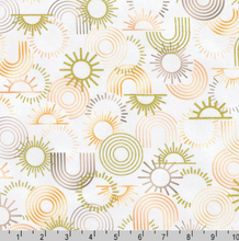 Load image into Gallery viewer, Robert Kaufman - Summerstone - Rainbows Parchment - 1/2 YARD CUT
