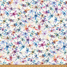 Load image into Gallery viewer, Hoffman - Wings Over Wildflowers - Dragonflies - 1/2 YARD CUT
