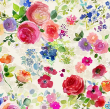 Load image into Gallery viewer, Clothworks - Fleur de Rose - Digital Bouquets - 1/2 YARD CUT
