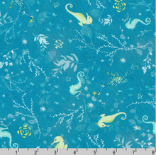 Load image into Gallery viewer, Robert Kaufman - Marine Delights - Seahorses Lagoon - 1/2 YARD CUT
