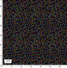 Load image into Gallery viewer, Michael Miller - Black Rainbow Garden Pindot - 1/2 YARD CUT
