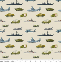 Load image into Gallery viewer, Riley Blake - Letters From Home - Transport Khaki - 1/2 YARD CUT
