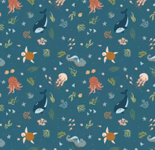 Load image into Gallery viewer, Riley Blake - Created with Love - In the Sea Ocean - 1/2 YARD CUT
