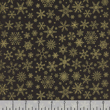 Load image into Gallery viewer, Timeless Treasures - Winter Rose - Black Metallic Snowflakes - 1/2 YARD CUT
