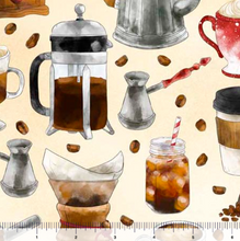 Load image into Gallery viewer, QT Fabrics - Perfect Blend - Everything Coffee - 1/2 YARD CUT
