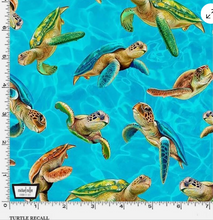 Load image into Gallery viewer, Michael Miller - Sea World - Turtle Recall - Aqua - 1/2 YARD CUT
