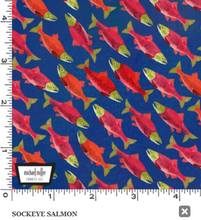 Load image into Gallery viewer, Michael Miller - Alaska the Last Frontier - Sockeye Salmon - 1/2 YARD CUT
