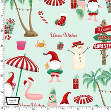 Load image into Gallery viewer, End of Bolt - Holiday Gnomes - Deck the Palms Seafoam - 29"
