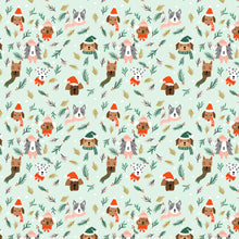 Load image into Gallery viewer, Cotton + Steel Fabrics - Merry Pawmas - Barkmas Tree - Light Mint Metallic Fabric - 1/2 YARD CUT
