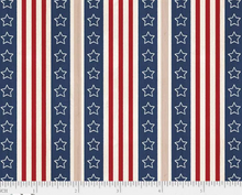 Load image into Gallery viewer, P&amp;B Textiles - America the Beautiful - Star Stripe - 1/2 YARD CUT
