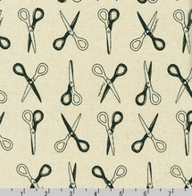 Load image into Gallery viewer, Robert Kaufman - CANVAS - Scissors Natural - 1/2 YARD CUT
