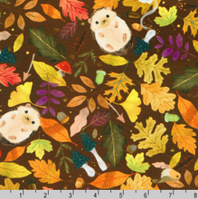 Load image into Gallery viewer, Robert Kaufman - Forest Feast - Hedgehogs Roasted Pecan - 1/2 YARD CUT
