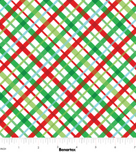 Load image into Gallery viewer, End of Bolt - Happy Llamadays - Holiday Plaid White - 33"

