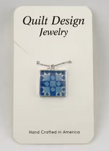 Load image into Gallery viewer, Quilt Design Jewelry Necklace - Patience Blue
