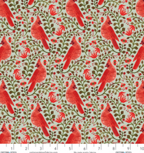 Load image into Gallery viewer, Cotton + Steel - Holiday Classics - Cardinals - Metallic - 1/2 YARD CUT
