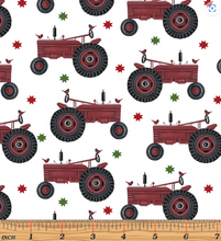Load image into Gallery viewer, Benartex - Winter at the Farm - Tractor Joy White - 1/2 YARD CUT
