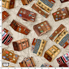Load image into Gallery viewer, Michael Miller - All Aboard - Traveling Trunks - 1/2 YARD CUT

