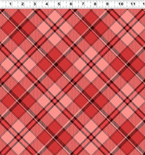 Load image into Gallery viewer, Clothworks - Joyful Winter - Diagonal Plaid - Light Red - 1/2 YARD CUT

