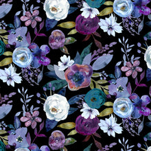 Load image into Gallery viewer, Clothworks - Midnight Dreams - Garden Black - 1/2 YARD CUT
