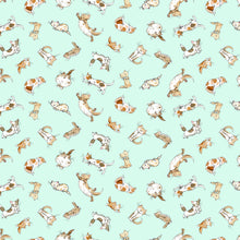 Load image into Gallery viewer, Clothworks - What Friends are For Kittens Lt Turquoise - 1/2 YARD CUT
