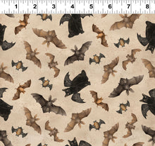 Load image into Gallery viewer, Clothworks - Gothic Halloween - Bats &amp; Cats - 1/2 YARD CUT
