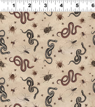 Load image into Gallery viewer, Clothworks - Gothic Halloween - Snakes &amp; Bugs - 1/2 YARD CUT
