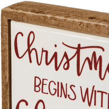 Load image into Gallery viewer, Christmas Begins with Christ Mini Box Sign

