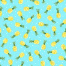 Load image into Gallery viewer, Kanvas - Fun in the Sun - Pineapple Fun Turquoise - 1/2 YARD CUT
