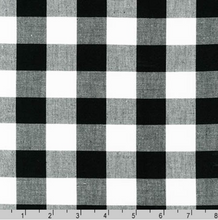 Load image into Gallery viewer, Robert Kaufman - 1” Black Gingham - 1/2 YARD CUT

