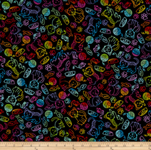 Load image into Gallery viewer, Timeless Treasures - Bright Cat and Mouse Rainbow - 1/2 YARD CUT
