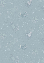Load image into Gallery viewer, Lewis &amp; Irene - Sounds of the Sea - Jellyfish Dance Dusky Turquoise - 1/2 YARD CUT
