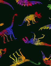 Load image into Gallery viewer, Timeless Treasures - Rainbow Dinosaur Fossils - 1/2 YARD CUT

